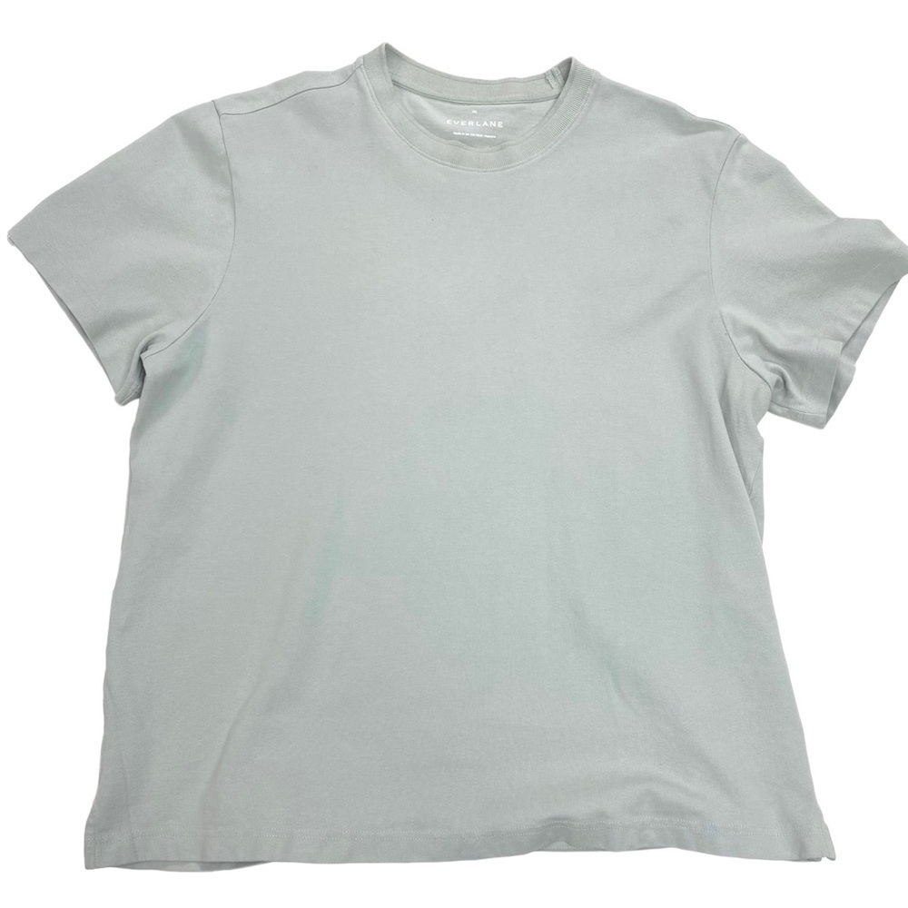 EVERLANE Heavy-Weight Blend Cotton Crew Neck Uniform T-Shirt in Soft lime green - Picture 6 of 6